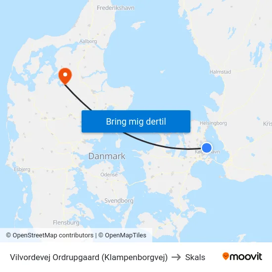 Vilvordevej Ordrupgaard (Klampenborgvej) to Skals map