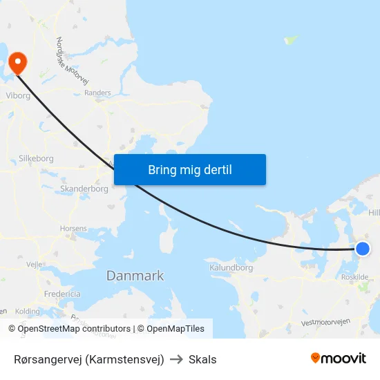 Rørsangervej (Karmstensvej) to Skals map