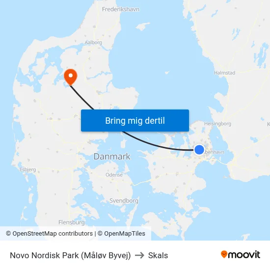 Novo Nordisk Park (Måløv Byvej) to Skals map
