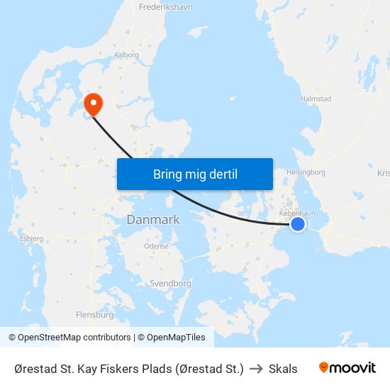 Ørestad St. Kay Fiskers Plads (Ørestad St.) to Skals map