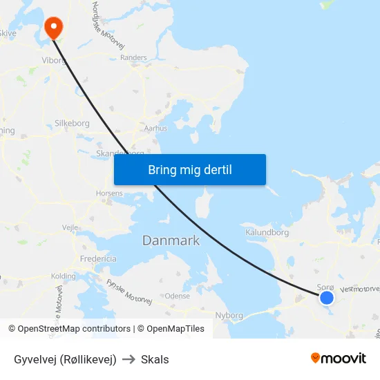 Gyvelvej (Røllikevej) to Skals map