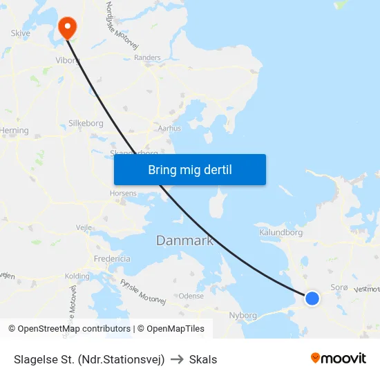 Slagelse St. (Ndr.Stationsvej) to Skals map