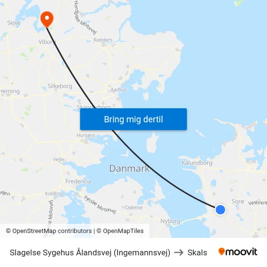 Slagelse Sygehus Ålandsvej (Ingemannsvej) to Skals map
