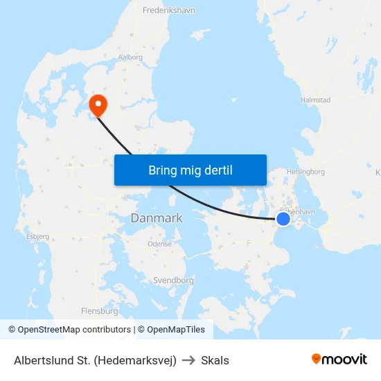 Albertslund St. (Hedemarksvej) to Skals map
