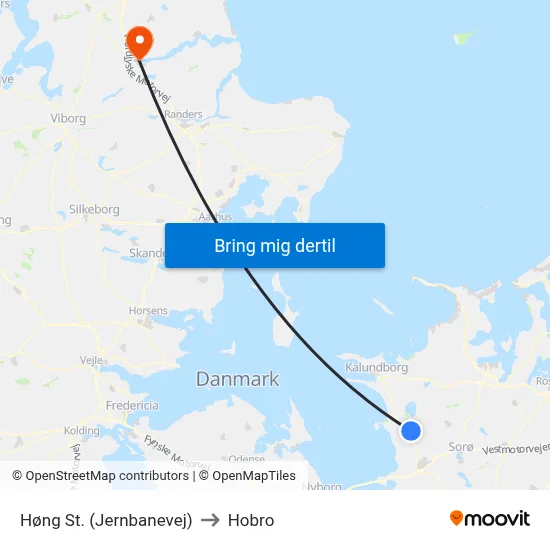 Høng St. (Jernbanevej) to Hobro map
