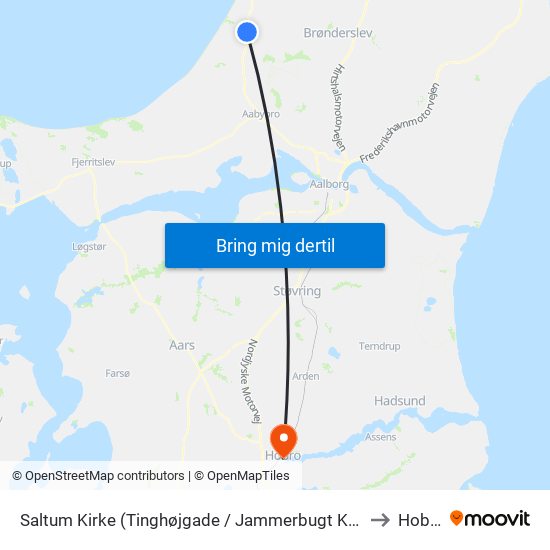 Saltum Kirke (Tinghøjgade / Jammerbugt Komm.) to Hobro map