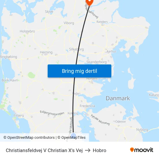 Christiansfeldvej V Christian X's Vej to Hobro map