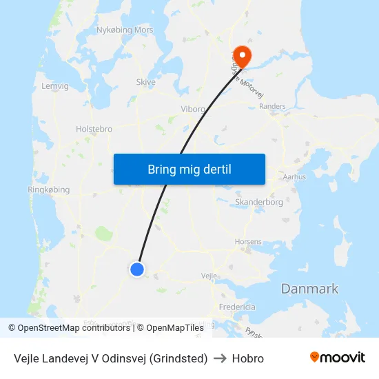 Vejle Landevej V Odinsvej (Grindsted) to Hobro map