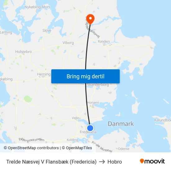 Trelde Næsvej V Flansbæk (Fredericia) to Hobro map
