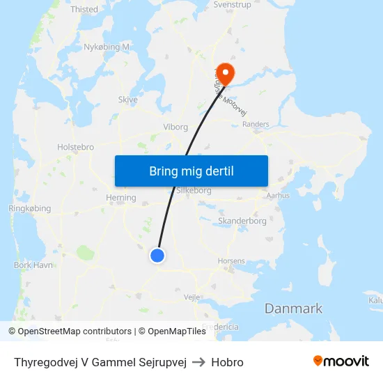 Thyregodvej V Gammel Sejrupvej to Hobro map