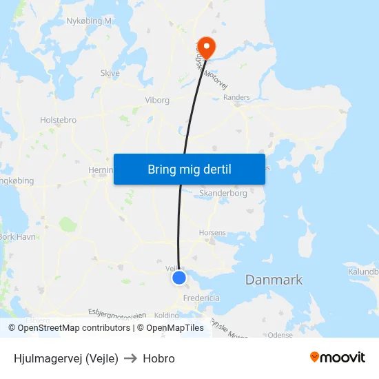Hjulmagervej (Vejle) to Hobro map