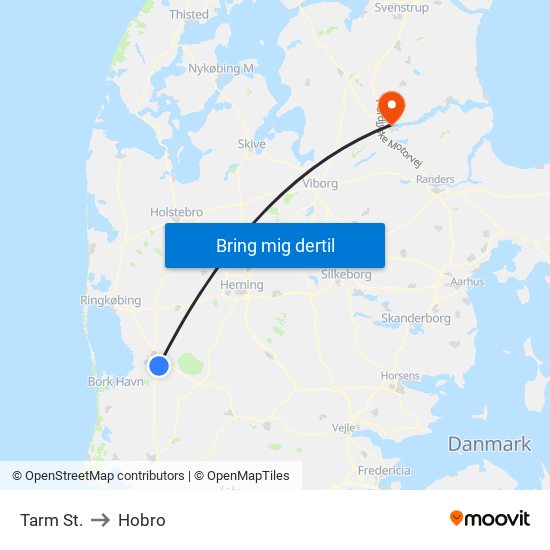 Tarm St. to Hobro map