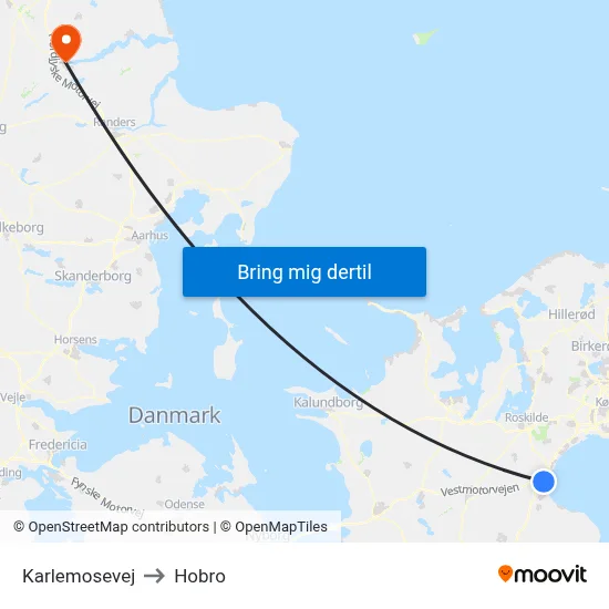 Karlemosevej to Hobro map