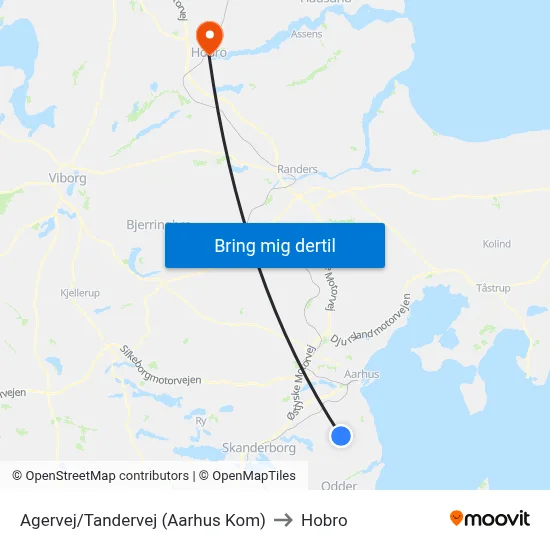 Agervej/Tandervej (Aarhus Kom) to Hobro map
