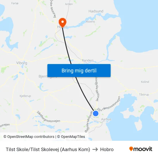 Tilst Skole/Tilst Skolevej (Aarhus Kom) to Hobro map