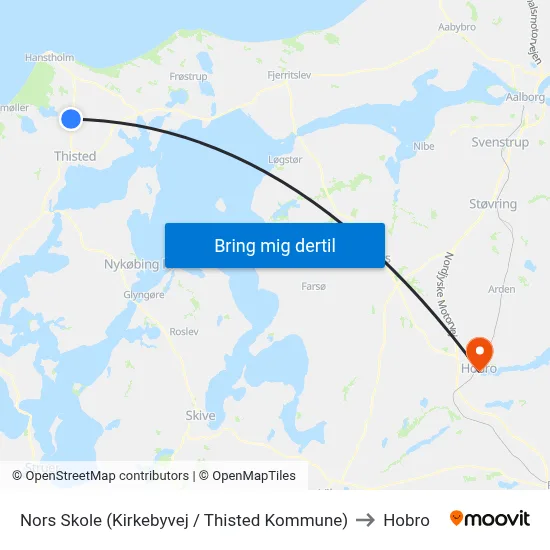 Nors Skole (Kirkebyvej / Thisted Kommune) to Hobro map