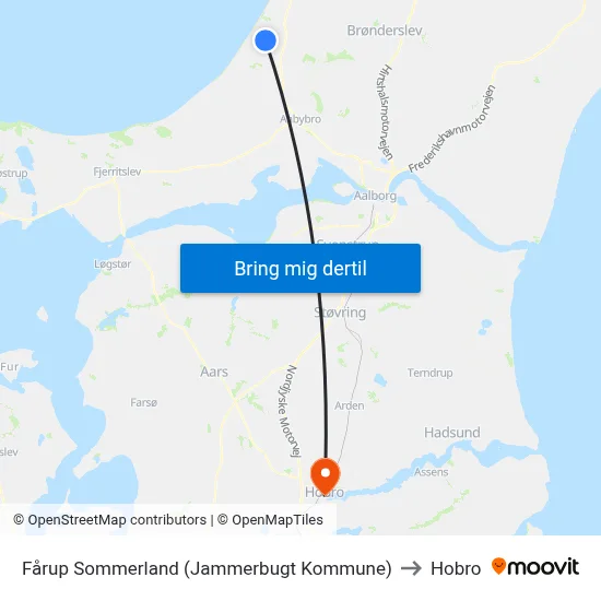 Fårup Sommerland (Jammerbugt Kommune) to Hobro map