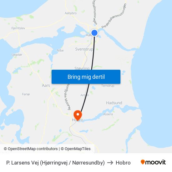 P. Larsens Vej (Hjørringvej / Nørresundby) to Hobro map