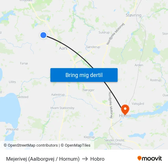 Mejerivej  (Aalborgvej / Hornum) to Hobro map