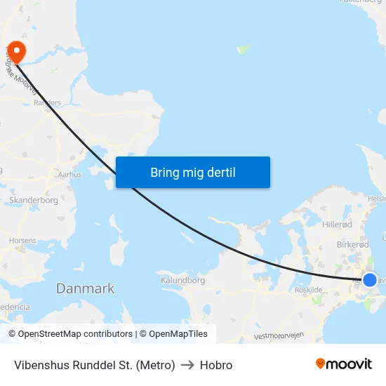 Vibenshus Runddel St. (Metro) to Hobro map