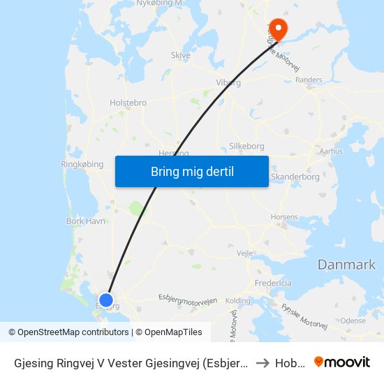 Gjesing Ringvej V Vester Gjesingvej (Esbjerg) to Hobro map