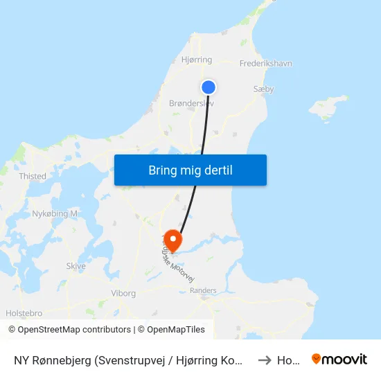 NY Rønnebjerg (Svenstrupvej / Hjørring Kommune) to Hobro map