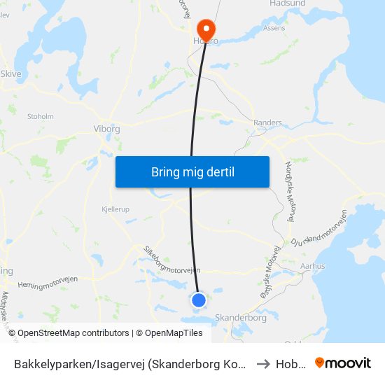 Bakkelyparken/Isagervej (Skanderborg Kom) to Hobro map