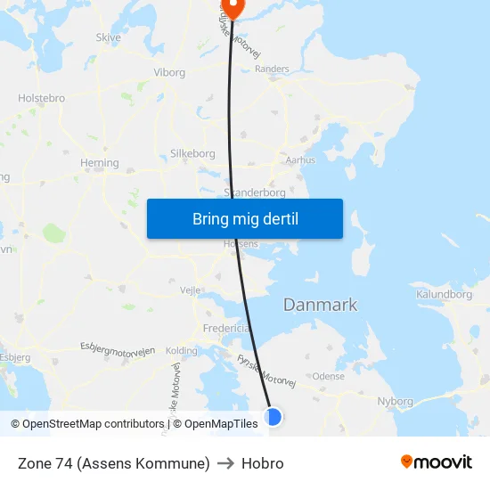 Zone 74 (Assens Kommune) to Hobro map