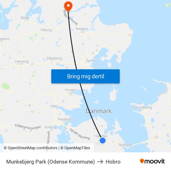 Munkebjerg Park (Odense Kommune) to Hobro map