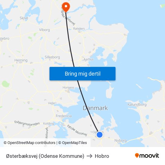 Østerbæksvej (Odense Kommune) to Hobro map
