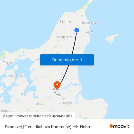 Søholtvej (Frederikshavn Kommune) to Hobro map