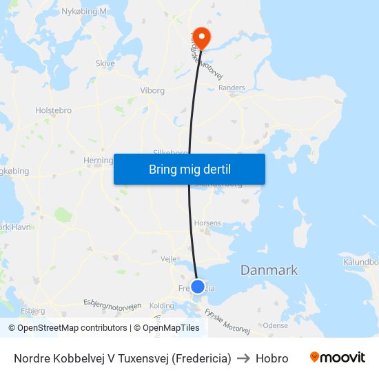 Nordre Kobbelvej V Tuxensvej (Fredericia) to Hobro map