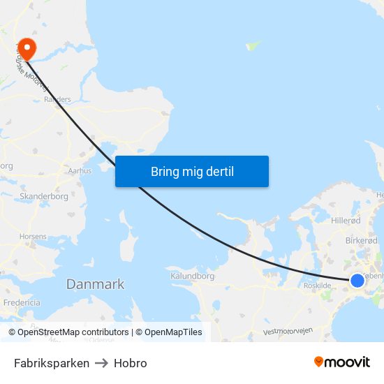 Fabriksparken to Hobro map