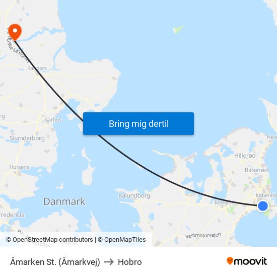 Åmarken St. (Åmarkvej) to Hobro map