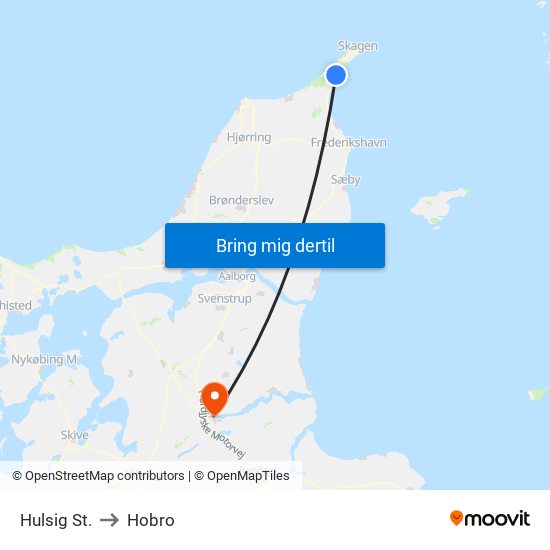 Hulsig St. to Hobro map