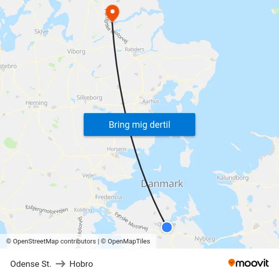 Odense St. to Hobro map