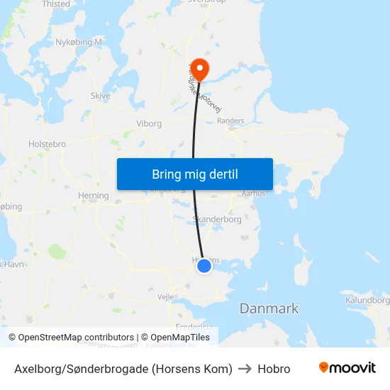 Axelborg/Sønderbrogade (Horsens Kom) to Hobro map