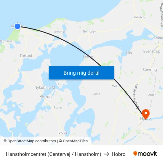 Hanstholmcentret (Centervej / Hanstholm) to Hobro map