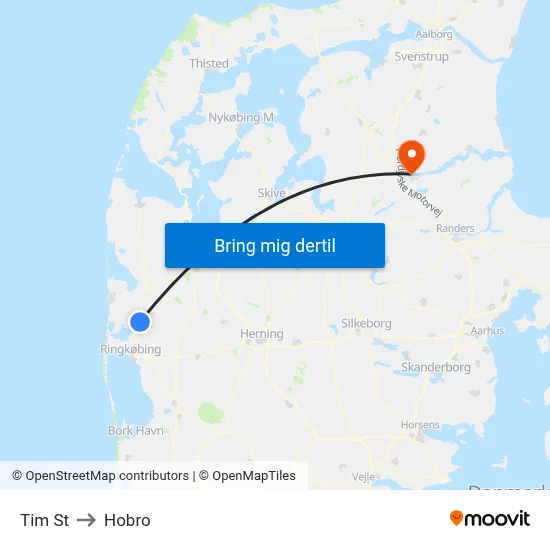 Tim St to Hobro map