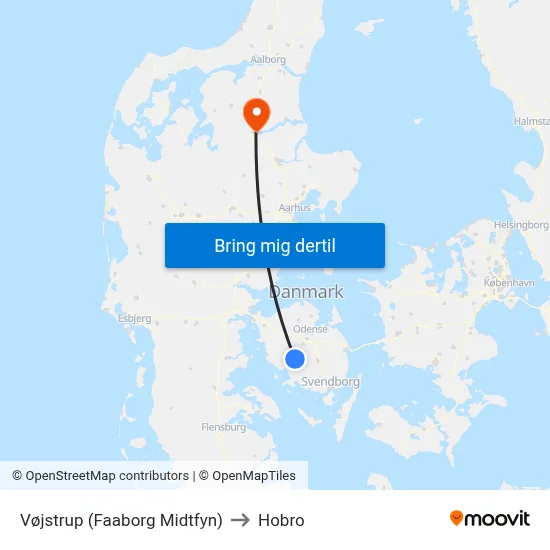 Vøjstrup (Faaborg Midtfyn) to Hobro map