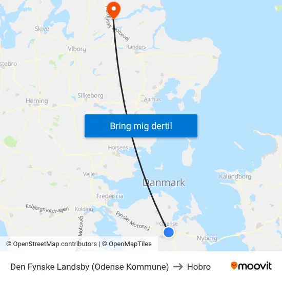 Den Fynske Landsby (Odense Kommune) to Hobro map