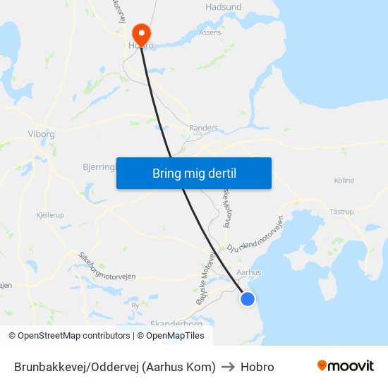 Brunbakkevej/Oddervej (Aarhus Kom) to Hobro map