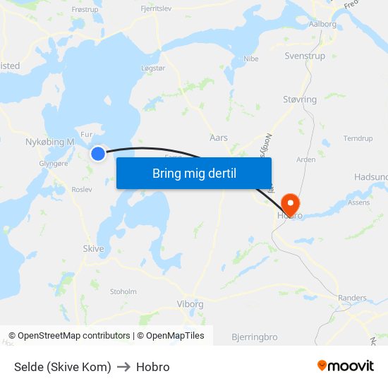 Selde (Skive Kom) to Hobro map