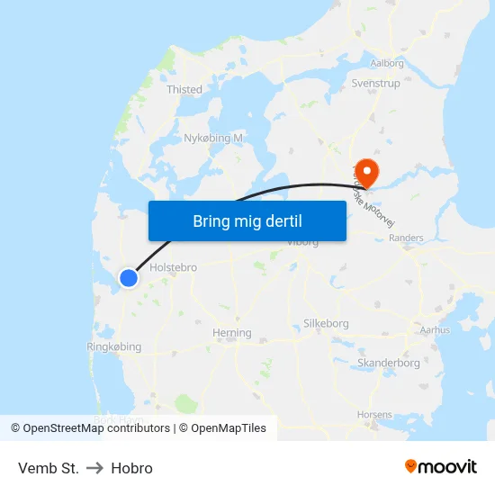Vemb St. to Hobro map