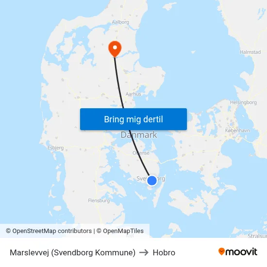 Marslevvej (Svendborg Kommune) to Hobro map