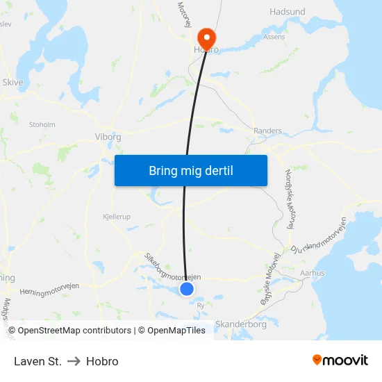 Laven St. to Hobro map