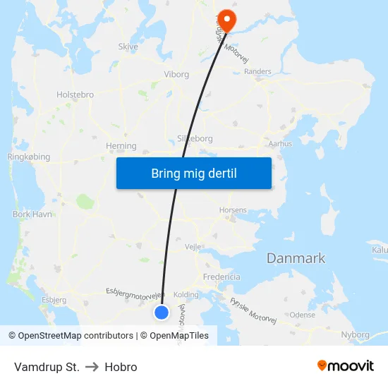 Vamdrup St. to Hobro map