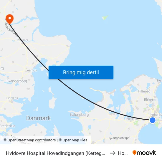 Hvidovre Hospital Hovedindgangen (Kettegård Allé) to Hobro map