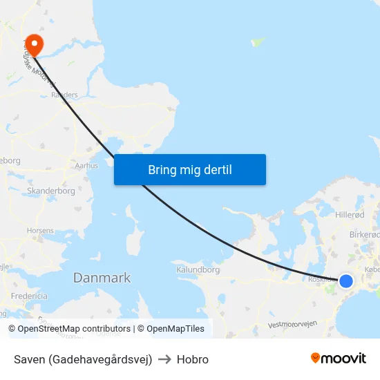 Saven (Gadehavegårdsvej) to Hobro map