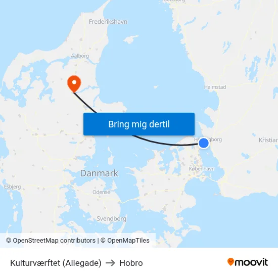 Kulturværftet (Allegade) to Hobro map